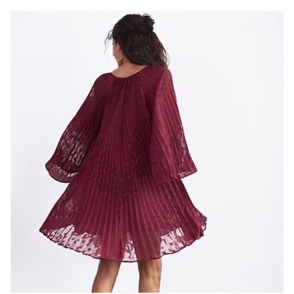 Anthropologie Toulon Pleated Mini Dress- Holidays Christmas Party Bohemian-Small - Picture 4 of 15